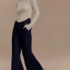 Vaqueros de Denim acampanados de pierna ancha Jen – Azul índigo