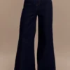 Vaqueros de Denim acampanados de pierna ancha Jen – Azul índigo