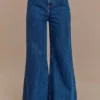 Vaqueros de Denim acampanados de pierna ancha Jen – Azul oscuro