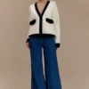 Vaqueros de Denim acampanados de pierna ancha Jen – Azul oscuro