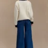 Vaqueros de Denim acampanados de pierna ancha Jen – Azul oscuro