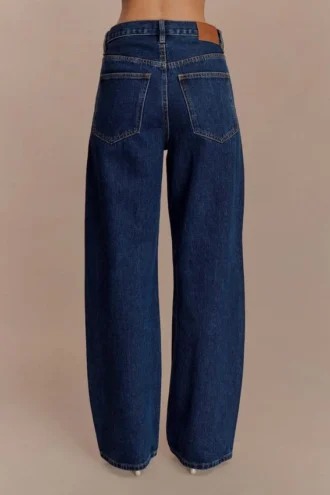 Vaqueros de Denim con diamantes y talle medio Laina – Azul medianoche Vaqueros de Denim con diamantes y talle medio Laina – Azul medianoche