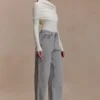Vaqueros de Denim con paneles de talle medio de Georgette – Gris Vaqueros de Denim con paneles de talle medio de Georgette – Gris