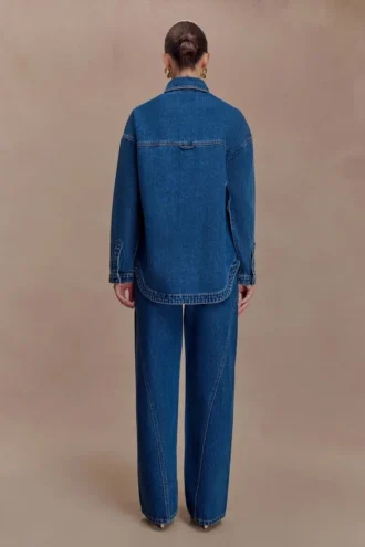 Camisa Denim oversize Lioda – Azul oscuro