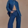 Vaqueros de georgette con paneles y talle medio – Azul oscuro Vaqueros de georgette con paneles y talle medio – Azul oscuro