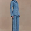 Vaqueros de talle alto y corte recto Janine – Azul clásico Vaqueros de talle alto y corte recto Janine – Azul clásico