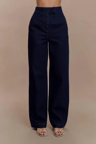 Vaqueros de tiro alto Rayne – Denim azul índigo Vaqueros de tiro alto Rayne – Denim azul índigo