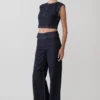 Vaqueros Denim acampanados de talle medio Sienna – Rayas diplomáticas índigo Vaqueros Denim acampanados de talle medio Sienna – Rayas diplomáticas índigo