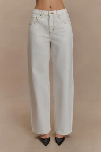 Vaqueros Denim de cintura media – Blanco Vaqueros Denim de cintura media – Blanco