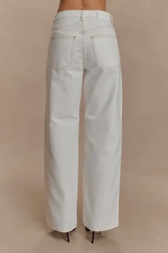 Vaqueros Denim de cintura media – Blanco Vaqueros Denim de cintura media – Blanco