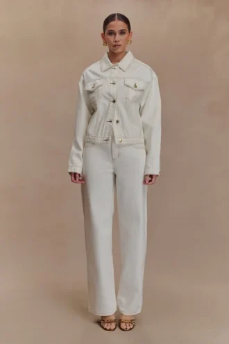 Chaqueta Denim entallada Kirra – Blanca