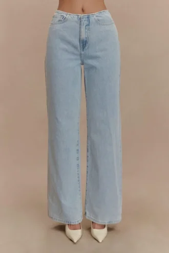 Vaqueros Denim de cintura media Caitlin – Azul claro Vaqueros Denim de cintura media Caitlin – Azul claro