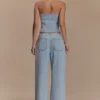 Vaqueros Denim de cintura media Caitlin – Azul claro Vaqueros Denim de cintura media Caitlin – Azul claro