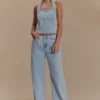 Vaqueros Denim de cintura media Caitlin – Azul claro Vaqueros Denim de cintura media Caitlin – Azul claro