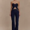 Top sin tirantes con pespuntes de Tully en Denim – Azul índigo