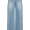 Vaqueros Perrie de talle medio y corte recto con cinturón – Azul claro lavado Vaqueros Perrie de talle medio y corte recto con cinturón – Azul claro lavado