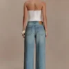Bustier de Denim con apliques Melany – Blanco Bustier de Denim con apliques Melany – Blanco