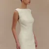 Vestido Angela de bouclé texturado – Marfil Vestido Angela de bouclé texturado – Marfil