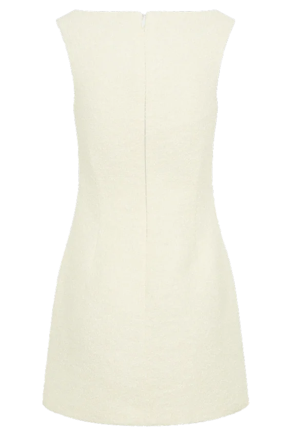 Vestido Angela de bouclé texturado – Marfil Vestido Angela de bouclé texturado – Marfil
