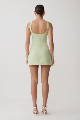 Vestido Beth de tweed – Verde pastel