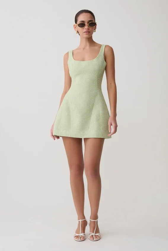 Vestido Beth de tweed – Verde pastel Vestido Beth de tweed – Verde pastel