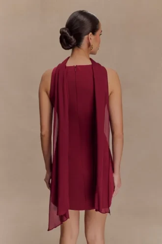 Vestido bordado Skyler Suiting – Burdeos
