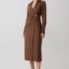 Vestido camisero asimétrico Mikaila – Chocolate oscuro Vestido camisero asimétrico Mikaila – Chocolate oscuro