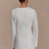 Vestido camisero de algodón con volantes Carina – Blanco Vestido camisero de algodón con volantes Carina – Blanco
