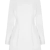 Vestido camisero de algodón con volantes Carina – Blanco Vestido camisero de algodón con volantes Carina – Blanco