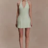 Vestido de algodón con cuello halter Nelly – Salvia Vestido de algodón con cuello halter Nelly – Salvia