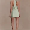 Vestido de algodón con cuello halter Nelly – Salvia Vestido de algodón con cuello halter Nelly – Salvia