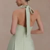 Vestido de algodón con cuello halter Nelly – Salvia Vestido de algodón con cuello halter Nelly – Salvia