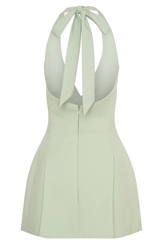 Vestido de algodón con cuello halter Nelly – Salvia Vestido de algodón con cuello halter Nelly – Salvia