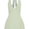 Vestido de algodón con cuello halter Nelly – Salvia Vestido de algodón con cuello halter Nelly – Salvia