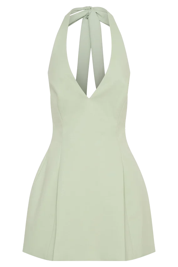 Vestido de algodón con cuello halter Nelly – Salvia Vestido de algodón con cuello halter Nelly – Salvia