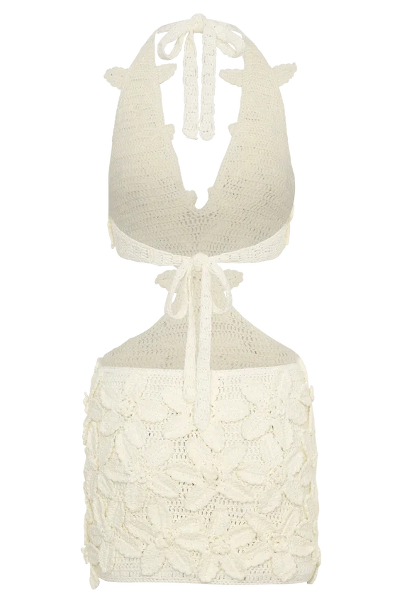 Vestido de croché floral Jaylene – Blanco Vestido de croché floral Jaylene – Blanco