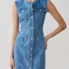 Vestido de Denim con botones en la parte delantera Penn – Azul verano Vestido de Denim con botones en la parte delantera Penn – Azul verano