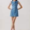 Vestido de Denim con botones en la parte delantera Penn – Azul verano Vestido de Denim con botones en la parte delantera Penn – Azul verano