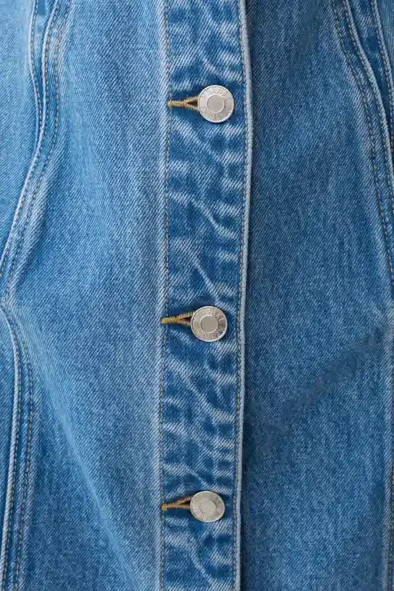 Vestido de Denim con botones en la parte delantera Penn – Azul verano Vestido de Denim con botones en la parte delantera Penn – Azul verano