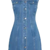 Vestido de Denim con botones en la parte delantera Penn – Azul verano Vestido de Denim con botones en la parte delantera Penn – Azul verano