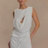 Vestido de gasa Oria – Blanco