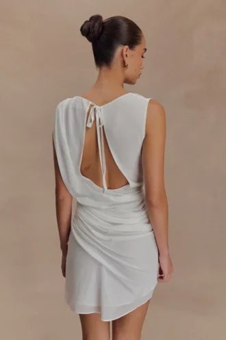 Vestido de gasa Oria – Blanco