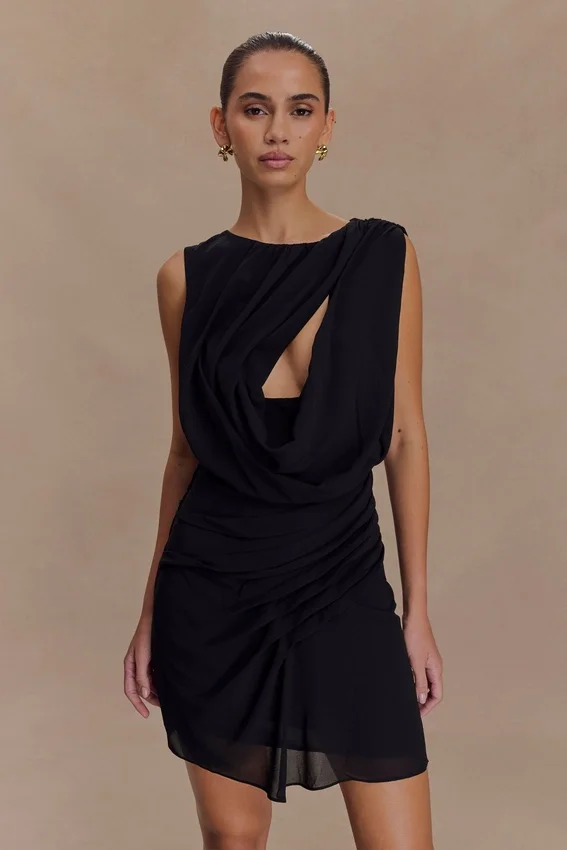 Vestido de gasa Oria – Negro Vestido de gasa Oria – Negro