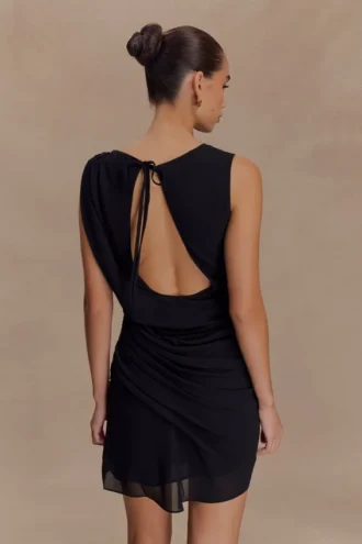 Vestido de gasa Oria – Negro