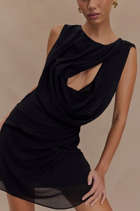 Vestido de gasa Oria – Negro Vestido de gasa Oria – Negro