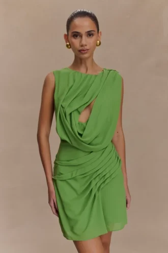 Vestido de gasa Oria – Verde