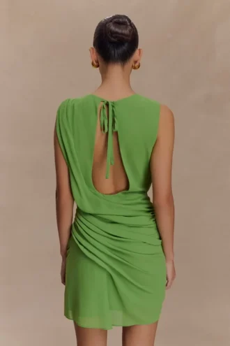 Vestido de gasa Oria – Verde
