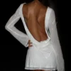 Vestido de lentejuelas Nala – Blanco
