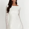 Vestido de lentejuelas Nala – Blanco