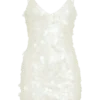 Vestido de lentejuelas Romilly – Marfil